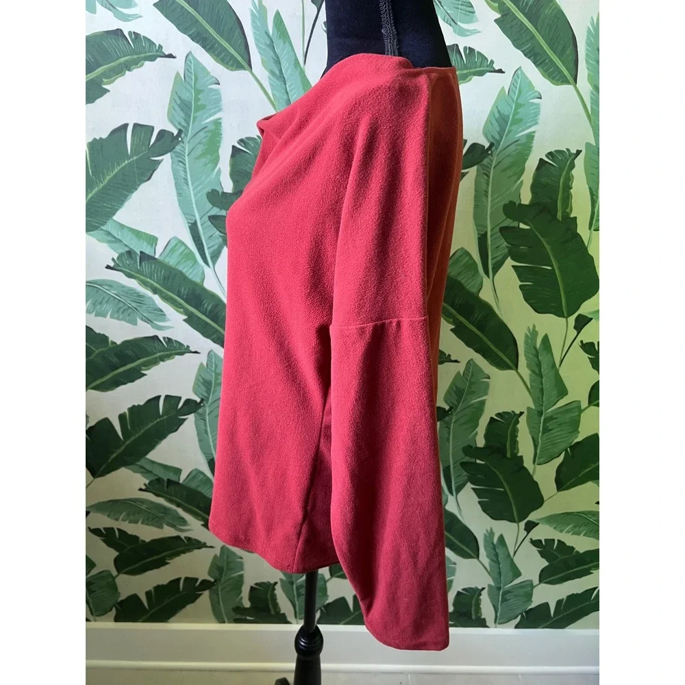 Unbranded Fleece Cowl Neck Pullover‎ Womens Small Red